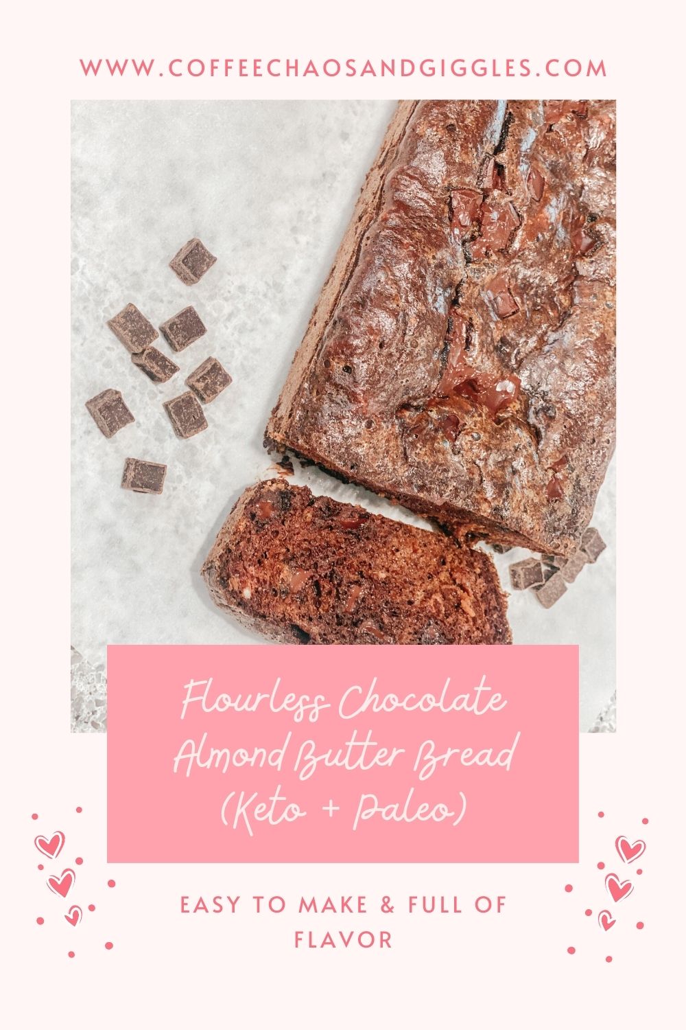 Flourless Chocolate Almond Butter Bread (Keto + Paleo)